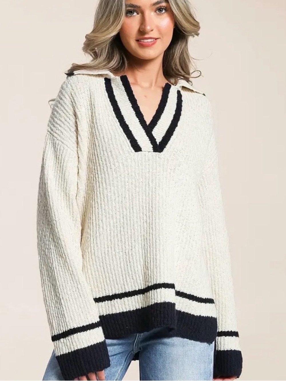 Like New Z Supply Hammond Oversized Polo Sweater (Size L)